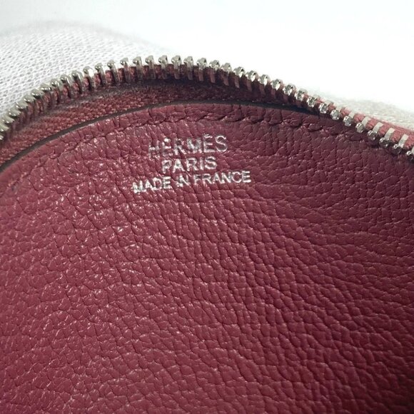 HERMES Evelyne H logo Wallet Coin Compartment coin purse Leather purple - Picture 12 of 13